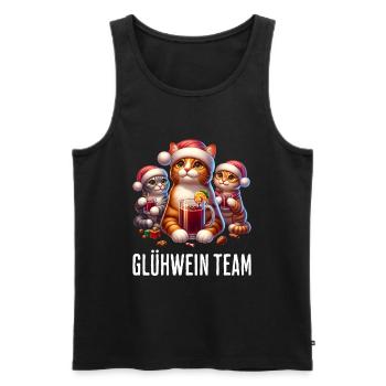 Glühwein Team Katze Katzen Weihnachten Winter - Männer Premium Bio Tank Top - Schwarz - Vorne - Michal (187cm)
