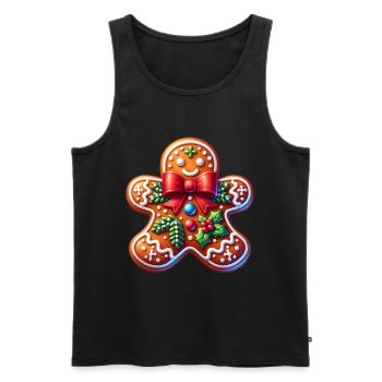 Lebkuchen Weihnachtsgeschenk - Männer Premium Bio Tank Top - Schwarz - Vorne - Michal (187cm)