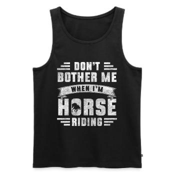 Cheval équitation loisir fer à cheval - Débardeur bio Premium Homme - noir - Devant - Michal (187cm)
