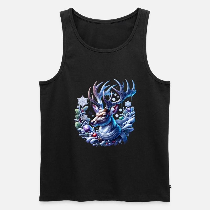 Winterlicher Hirsch Winter - Männer Premium Bio Tank Top - Schwarz