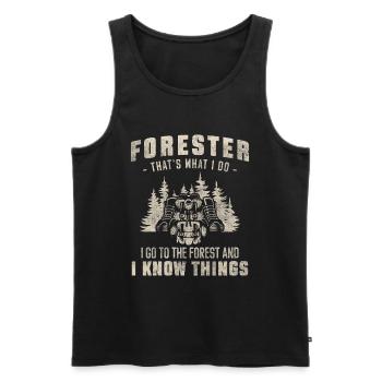 Forestier Protection de la Nature Protecteur Menuisier - Débardeur bio Premium Homme - noir - Devant - Michal (187cm)