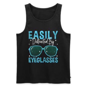 Visual Aid, Ophthalmologist, Optometry - Men's Premium Organic Tank Top - black - Front - AI Model Male 178 light (178cm)