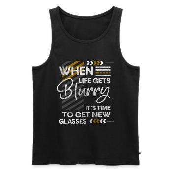 Glasses Short-sighted Ophthalmologist - Men's Premium Organic Tank Top - black - Front - AI Model Male 178 light (178cm)