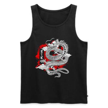 Orient Drawings Geek Aikido - Men's Premium Organic Tank Top - black - Front - AI Model Male 178 light (178cm)