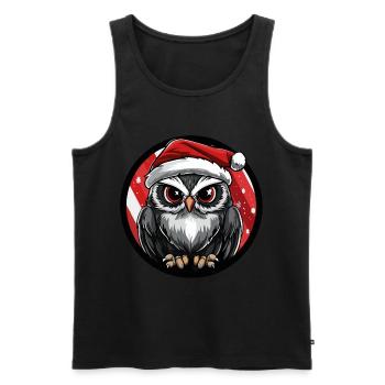 hibou Noël Noël - Débardeur bio Premium Homme - noir - Devant - Michal (187cm)