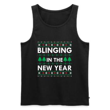 Blinging In The New Year - Débardeur bio Premium Homme - noir - Devant - AI Model Male 178 light (178cm)