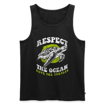 Turtle Reptile Cute - Men's Premium Organic Tank Top - black - Front - Michal (187cm)
