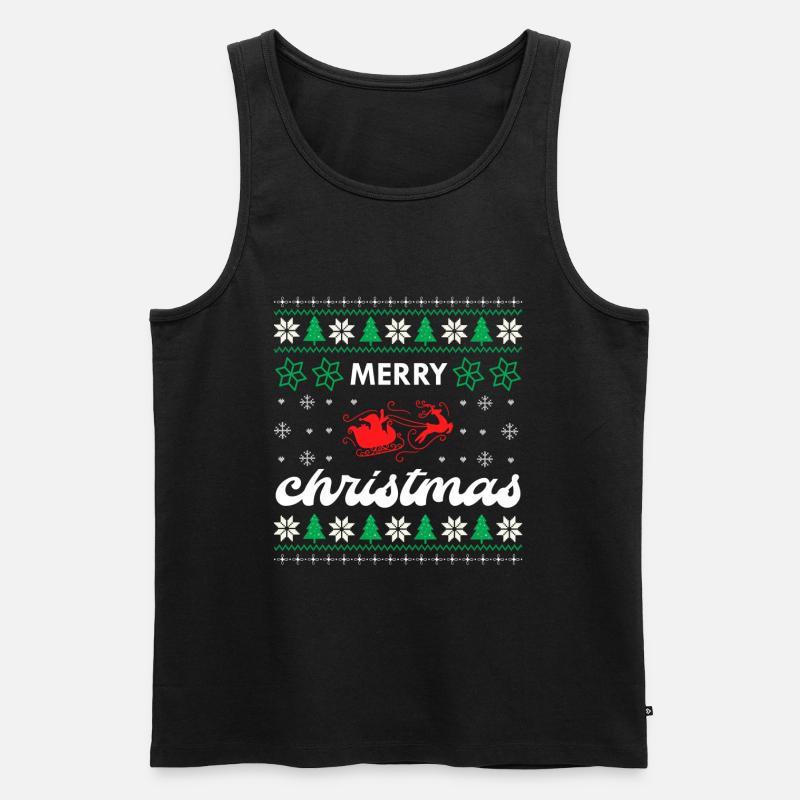 Frohe Weihnachten - Männer Premium Bio Tank Top - Schwarz