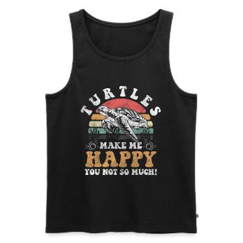 Turtle Sea Creatures Environmentalist - Men's Premium Organic Tank Top - black - Front - Michal (187cm)