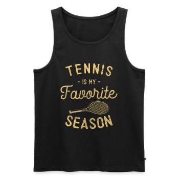 Tennisspieler Workout Tennisplatzl - Männer Premium Bio Tank Top - Schwarz - Vorne - AI Model Male 178 light (178cm)
