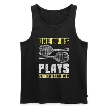 Tennisball Sport Schlagen Platz - Männer Premium Bio Tank Top - Schwarz - Vorne - AI Model Male 178 light (178cm)