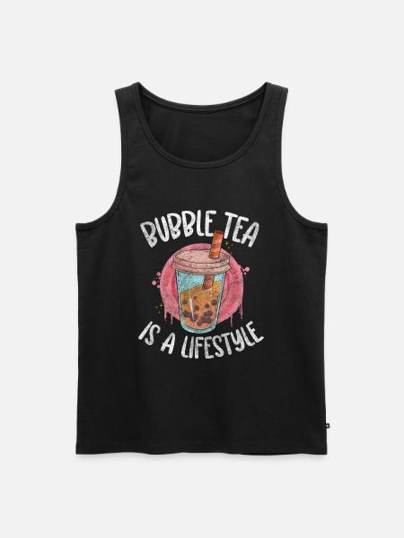 Boba Tea Tea Balls Refreshment - Men's Premium Organic Tank Top - black