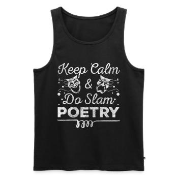 Poetry Texte Poet - Männer Premium Bio Tank Top - Schwarz - Vorne - AI Model Male 178 light (178cm)