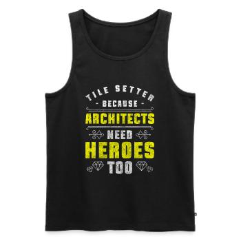 Tiler Floor Master Construction - Men's Premium Organic Tank Top - black - Front - AI Model Male 178 light (178cm)