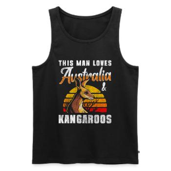 Down Under Animals Animal Wanderlust - Men's Premium Organic Tank Top - black - Front - AI Model Male 178 light (178cm)