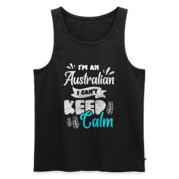 Australia Vacation Aussie Ready for Vacation - Men's Premium Organic Tank Top - black - Front - AI Model Male 178 light (178cm)