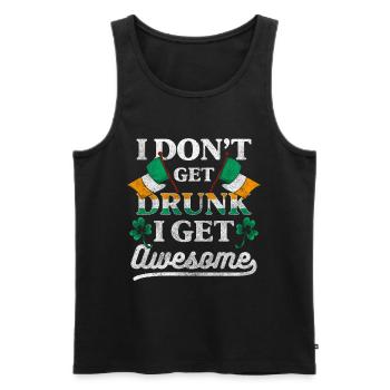 Ireland Drink Travel Whiskey - Men's Premium Organic Tank Top - black - Front - Michal (187cm)
