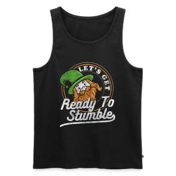 Pub Beer Happiness Irish - Men's Premium Organic Tank Top - black - Front - AI Model Male 178 light (178cm)