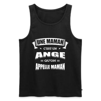 UNE MAMAN C'EST UN ANGE QU'ON APPELLE MAMAN - Débardeur bio Premium Homme - noir - Devant - Michal (187cm)