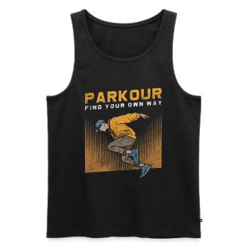 Freerunner Springer Underground Schnell - Männer Premium Bio Tank Top - Schwarz - Vorne - AI Model Male 178 light (178cm)