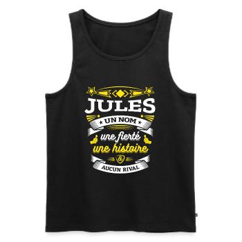 JULES UN NOM UNE FIERTÉ AUCUN RIVAL - Débardeur bio Premium Homme - noir - Devant - Michal (187cm)