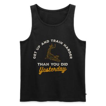 Crosstrainer Training Kraft Coach - Männer Premium Bio Tank Top - Schwarz - Vorne - AI Model Male 178 light (178cm)
