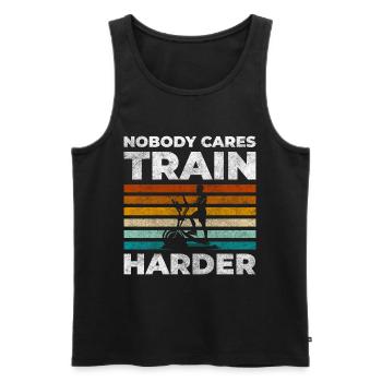 Training Ausdauer Kraft Coach - Männer Premium Bio Tank Top - Schwarz - Vorne - AI Model Male 178 light (178cm)