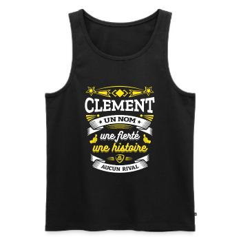 CLÉMENT UN NOM UNE FIERTÉ AUCUN RIVAL - Débardeur bio Premium Homme - noir - Devant - Michal (187cm)