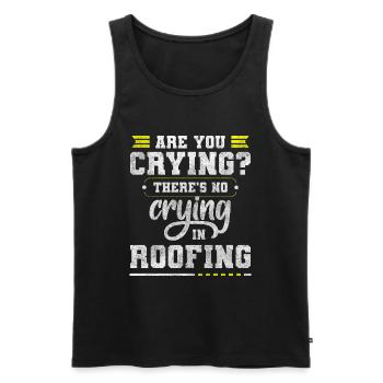 Roofing House Builder Held - Men's Premium Organic Tank Top - black - Front - AI Model Male 178 light (178cm)