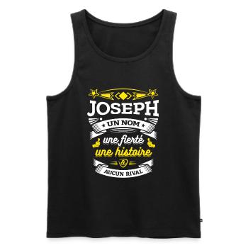 JOSEPH UN NOM UNE FIERTÉ AUCUN RIVAL - Débardeur bio Premium Homme - noir - Devant - Michal (187cm)