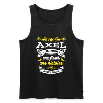 AXEL UN NOM UNE FIERTÉ AUCUN RIVAL - Débardeur bio Premium Homme - noir - Devant - Michal (187cm)