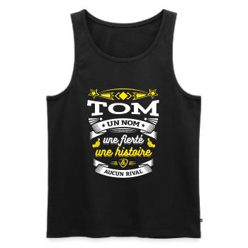 TOM UN NOM UNE FIERTÉ AUCUN RIVAL - Débardeur bio Premium Homme - noir - Devant - Michal (187cm)