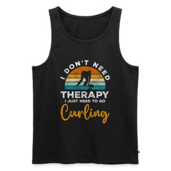 Curling Profit - Men's Premium Organic Tank Top - black - Front - AI Model Male 178 light (178cm)