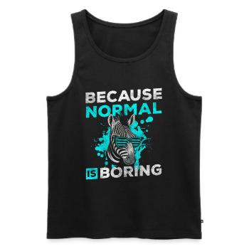 Zebra Naturschutz Safari Tierpark - Männer Premium Bio Tank Top - Schwarz - Vorne - AI Model Male 178 light (178cm)