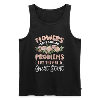 Fleurs Merci Romantique Fleur - Débardeur bio Premium Homme - noir - Devant - Michal (187cm)