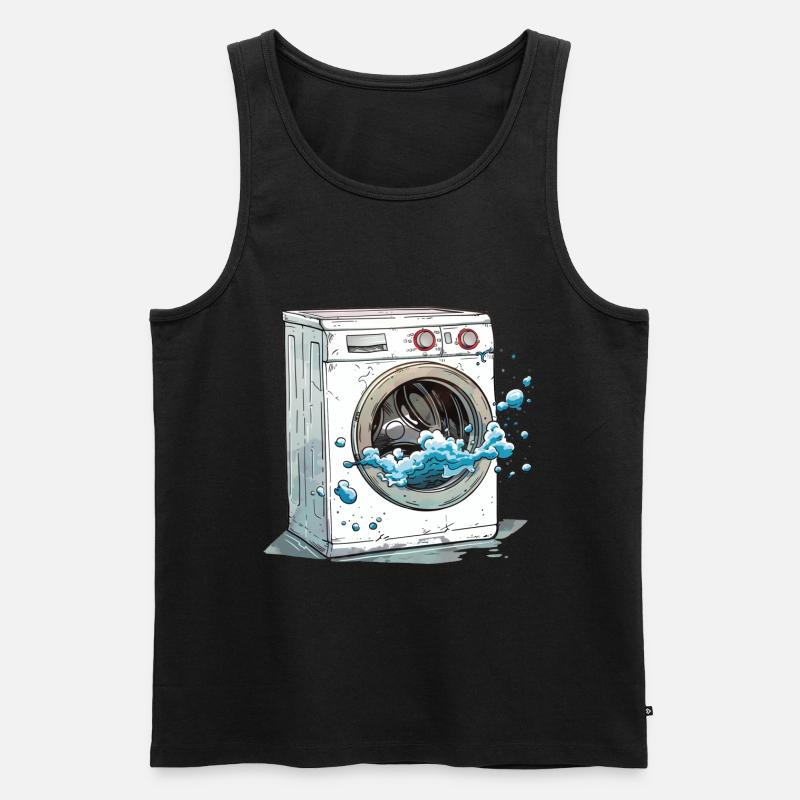 Waschmaschine - Männer Premium Bio Tank Top - Schwarz