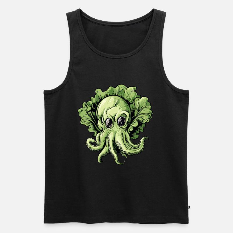 Oktopus Kohlkopf - Männer Premium Bio Tank Top - Schwarz
