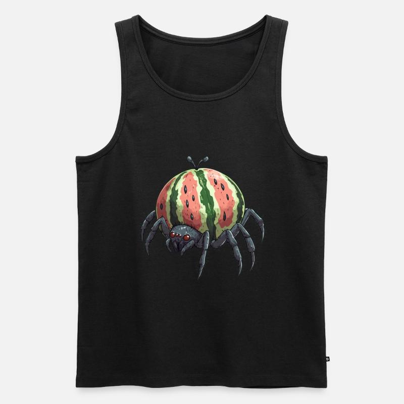 Melone Spinne - Männer Premium Bio Tank Top - Schwarz