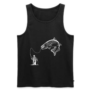 Pêcheurs à la ligne - Débardeur bio Premium Homme - noir - Devant - Michal (187cm)