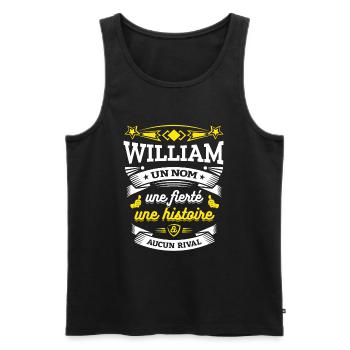 WILLIAM UN NOM UNE FIERTÉ AUCUN RIVAL - Débardeur bio Premium Homme - noir - Devant - Michal (187cm)