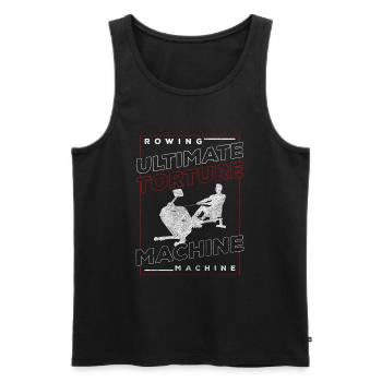 Rower Trainer Resistance Workout - Men's Premium Organic Tank Top - black - Front - AI Model Male 178 light (178cm)