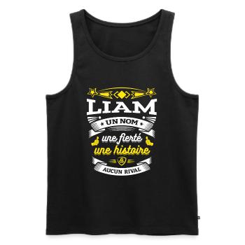 LIAM UN NOM UNE FIERTÉ AUCUN RIVAL - Débardeur bio Premium Homme - noir - Devant - Michal (187cm)