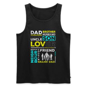 Journée Homme Buveur Boyfriend Novembre - Débardeur bio Premium Homme - noir - Devant - AI Model Male 178 light (178cm)