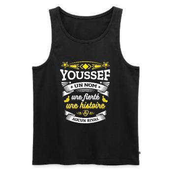 YOUSSEF UN NOM UNE FIERTÉ AUCUN RIVAL - Débardeur bio Premium Homme - noir - Devant - Michal (187cm)
