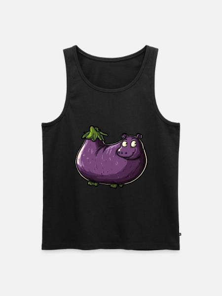 Aubergine Robbe - Männer Premium Bio Tank Top - Schwarz
