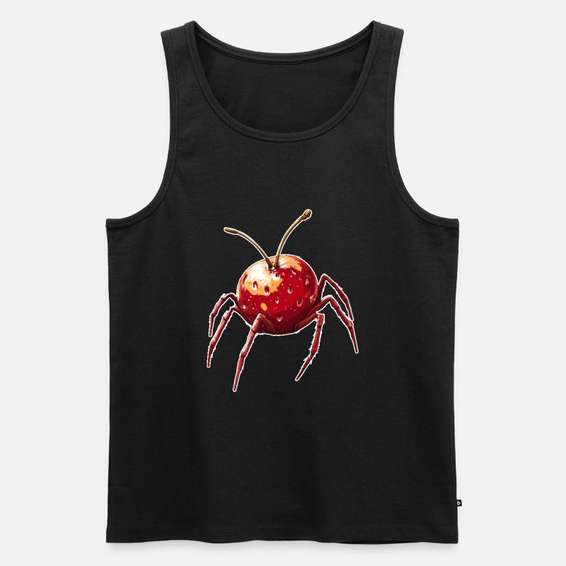 Kirschspinne Kirsche Spinne - Männer Premium Bio Tank Top - Schwarz