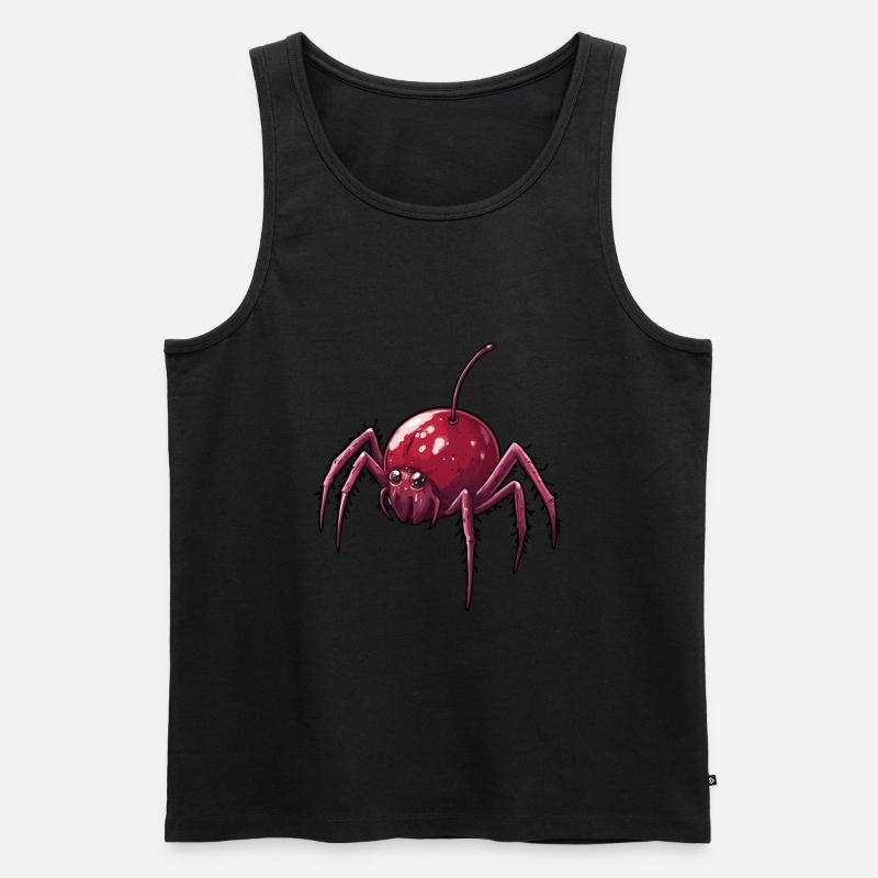 Kirschspinne Kirsche Spinne - Männer Premium Bio Tank Top - Schwarz