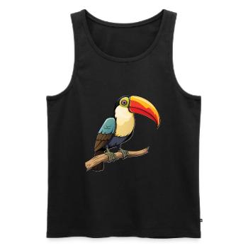Toucan Bird Djungle Exotic Animals - Men's Premium Organic Tank Top - black - Front - AI Model Male 178 light (178cm)