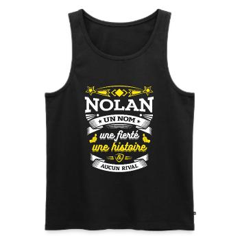 NOLAN UN NOM UNE FIERTÉ AUCUN RIVAL - Débardeur bio Premium Homme - noir - Devant - Michal (187cm)