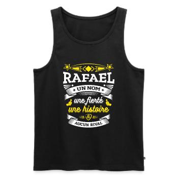 RAFAEL UN NOM UNE FIERTÉ AUCUN RIVAL - Débardeur bio Premium Homme - noir - Devant - Michal (187cm)